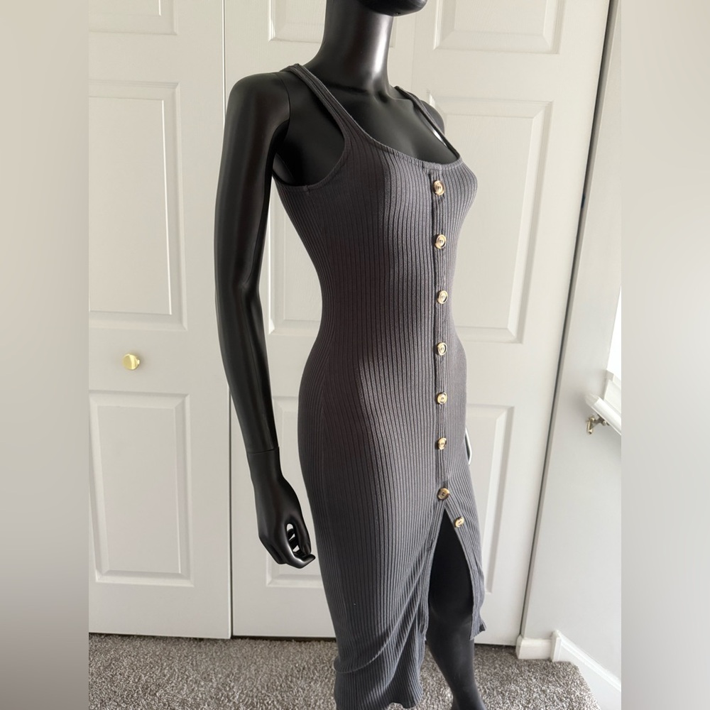 Billabong grey button up dress